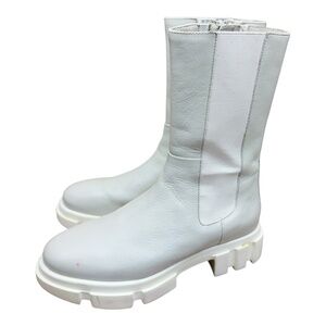 FREE PEOPLE BROOKS Chalk Leather Women Size 6.5-7 EU 37.5 Mid-Calf Chelsea Boot